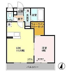 メゾンクロノス 3階1LDKの間取り