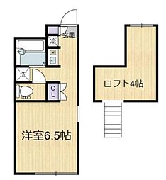 HI-CUBE 1Kの間取図画像