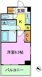 ロイヤルブルーム 1Kの間取図画像