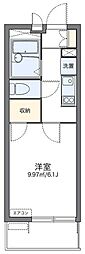 レオパレス三ヶ田 1Kの間取図画像