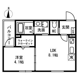 F asecia  Canale 1階1LDKの間取り