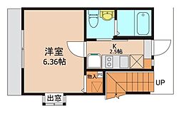 そよ風と窓辺のアールグレイ 1階1Kの間取り