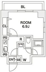 Y'sKAGURAZAKA 1Kの間取図画像