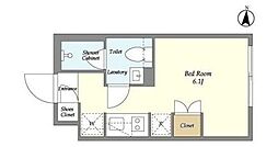 ガーデンレジデンス恵比寿 1階ワンルームの間取り