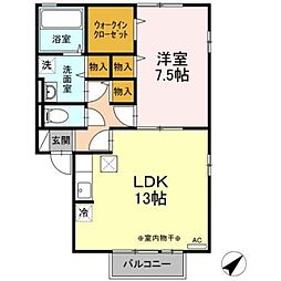 フローラ3 1LDKの間取図画像