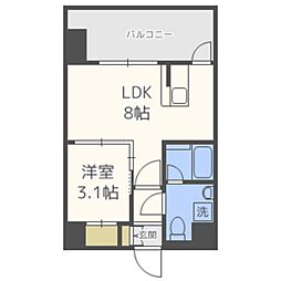 ドゥーエ赤坂 1LDKの間取図画像