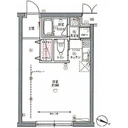 グレイスヒルズ成城 2階ワンルームの間取り