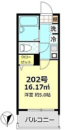 MELDIA東向島 2階1Kの間取り