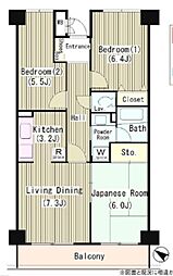 田園調布スカイライトマンション 3DKの間取図画像