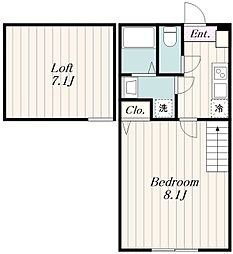 小田急小田原線 相模大野駅 徒歩8分の賃貸アパート 1階1Kの間取り