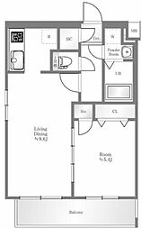 ヴァレッシア曳舟アンベリール 1LDKの間取図画像