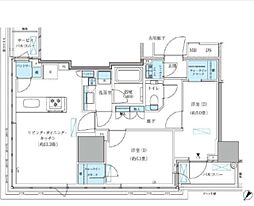 パークアクシス五反田スカイタワー 2LDKの間取図画像