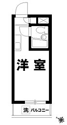 京王井の頭線 高井戸駅 徒歩5分の賃貸マンション 2階ワンルームの間取り