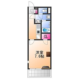 クレイノＷＩＬＬ堺 3階1Kの間取り