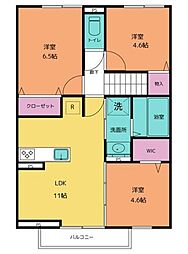 グリーンパレス 2階3LDKの間取り