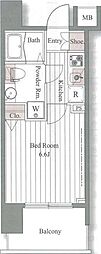 ドゥーエ大森 1Kの間取図画像