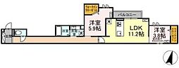 セレスティア扇VIII 2LDKの間取図画像