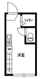 都営大江戸線 落合南長崎駅 徒歩4分の賃貸アパート 2階ワンルームの間取り