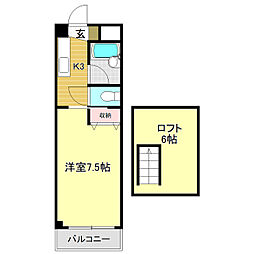 メゾン・ド・エマイユ 1Kの間取図画像