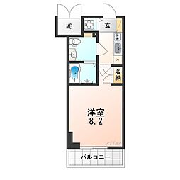 阪神本線 尼崎駅 徒歩2分の賃貸マンション 7階1Kの間取り