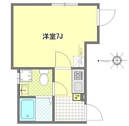 練馬区高野台422共同住宅 2階1Kの間取り