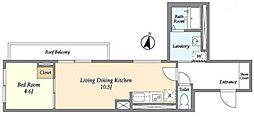 COMFORIA本駒込一丁目 1LDKの間取図画像
