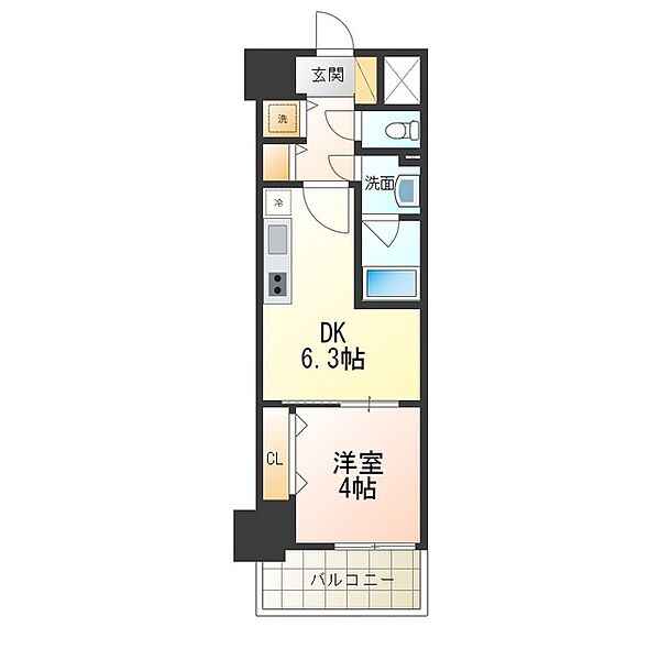 Future一条 ｜大阪府堺市堺区南安井町６丁(賃貸マンション1DK・6階・29.82㎡)の写真 その2