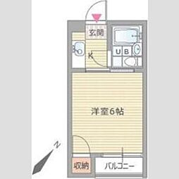 シャトルスギモト 1DKの間取図画像