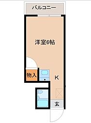 ウイリン 1Kの間取図画像