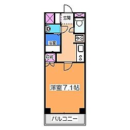 アムールプレジデント 1Kの間取図画像