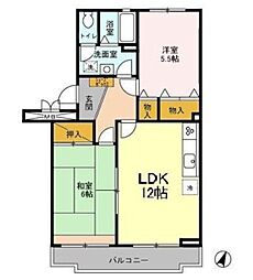 サンルミエール 2階2LDKの間取り