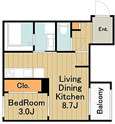 Ciel Terrace 1LDKの間取図画像