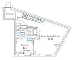 Fika代々木上原 4階1LDKの間取り