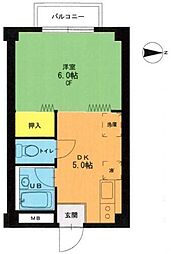 ジョイントファミーユA 1DKの間取図画像