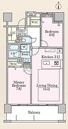 ロイヤルパークス新田 2LDKの間取図画像