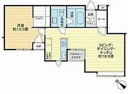 ラ・アトレ恵比寿グランガーデン 1LDKの間取図画像