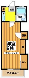 京王井の頭線 浜田山駅 徒歩6分の賃貸アパート 1階1Kの間取り