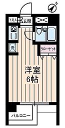 SaKuRa館 2階ワンルームの間取り