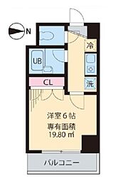 ベイステート安間 1Kの間取図画像