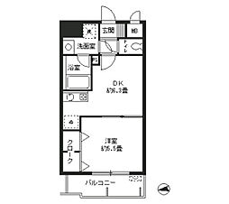 ラフィーネ港北 1DKの間取図画像