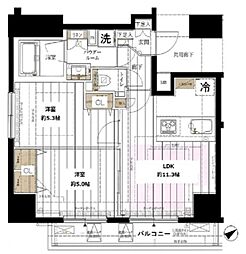 メインステージ新橋 2LDKの間取図画像