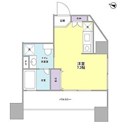 ロネスタR文京護国寺 9階ワンルームの間取り