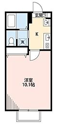 キャメル与野 1Kの間取図画像