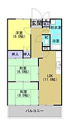 ノースヴィラ1号館 3LDKの間取図画像