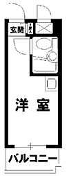 トップルーム道玄坂 3階ワンルームの間取り