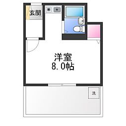 プレアール和泉大宮 1Kの間取図画像