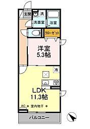 グレーヌメゾン 1LDKの間取図画像
