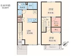 ボヌール 1階2LDKの間取り