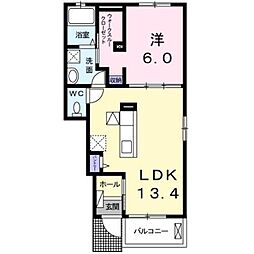 フォレスト ヴィラ Ｙ 1階1LDKの間取り