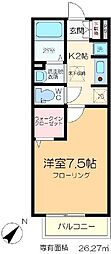 ラフローラ 1Kの間取図画像